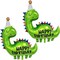 Large Green Dinosaur Balloons – 2 PCS 35 Inch Dino Foil Balloons for Kids Birthday Party (Birthday Hat Green Dinosaur 1)